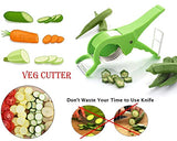 Rasoi Plastic 2 in 1 Vegetable & Fruit Cutter Stainless Steel 5 Blade Vegetable Cutter with Peeler