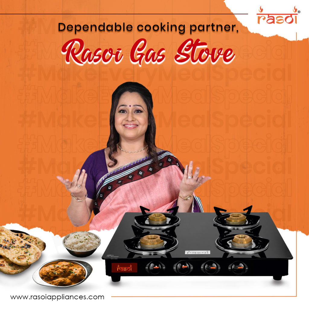 Rasoi Classic Deluxe Stainless Steel 2 Burner Gas Stove, Silver (ISI Certified)