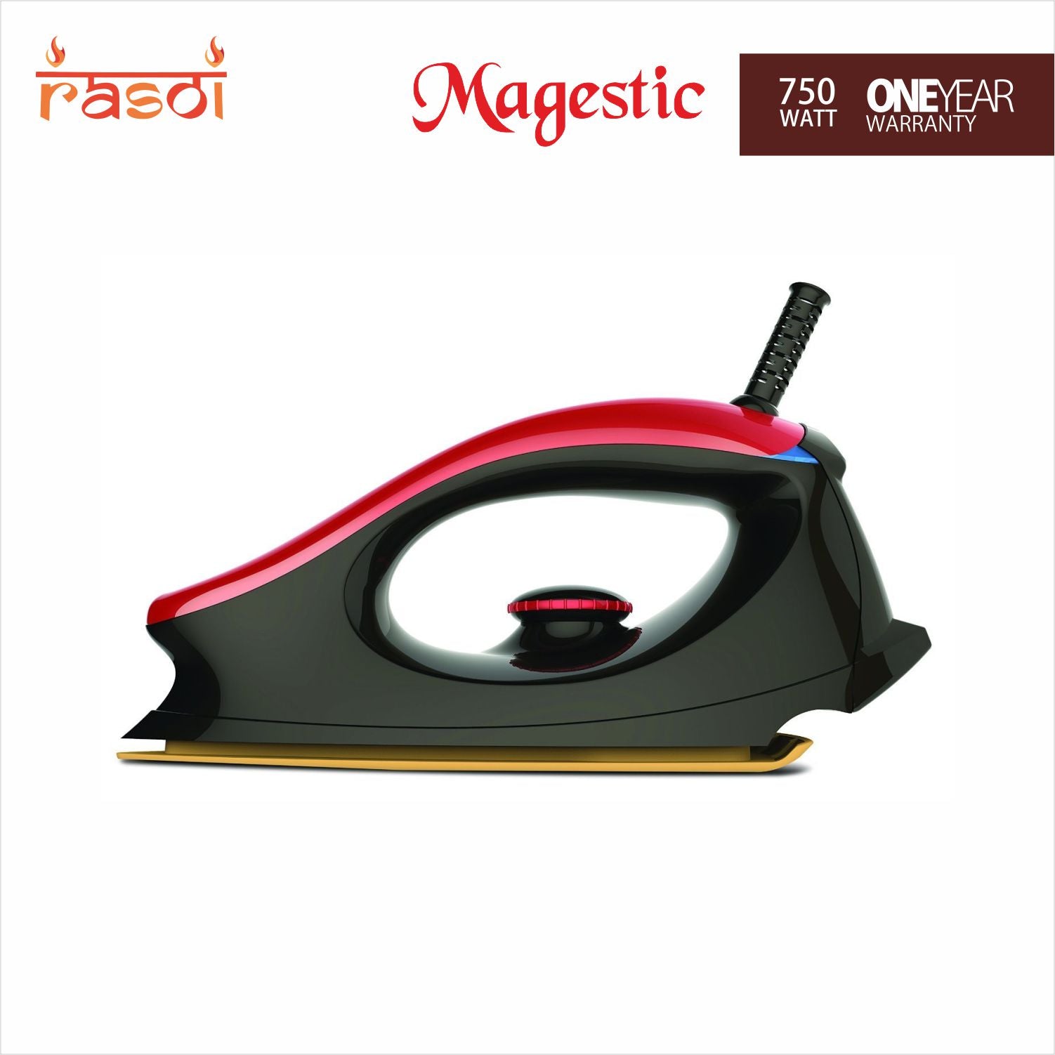 Rasoi Magestic 750 W Iron (Black & Red)