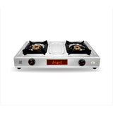 Rasoi Galaxy Neptune Stainless Steel 2 Burner Gas Stove, Silver (ISI Certified)