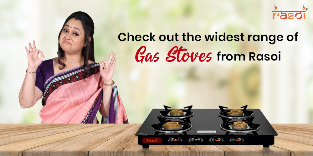 Rasoi Crystal Glass Top 3 Burner Gas Stove, Multicolor (ISI Certified)