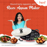 Rasoi Combo 2 Pcs Set of 12 Cavity Appam Patra/Maker Paniarakkal with Lid And Hammer Tone Finish Kadhai (2 L) Cookware Set