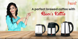 Rasoi 1.8-Liter Double Wall Vacuum Insulated Stainless Steel BPA Free Electric Kettle With Keep-Warm Function (Silver)